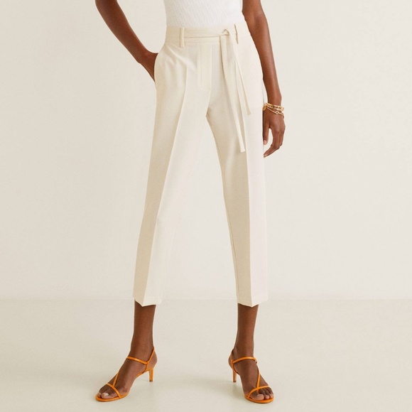 Mango Pants - Mango belted cropped pants S XS